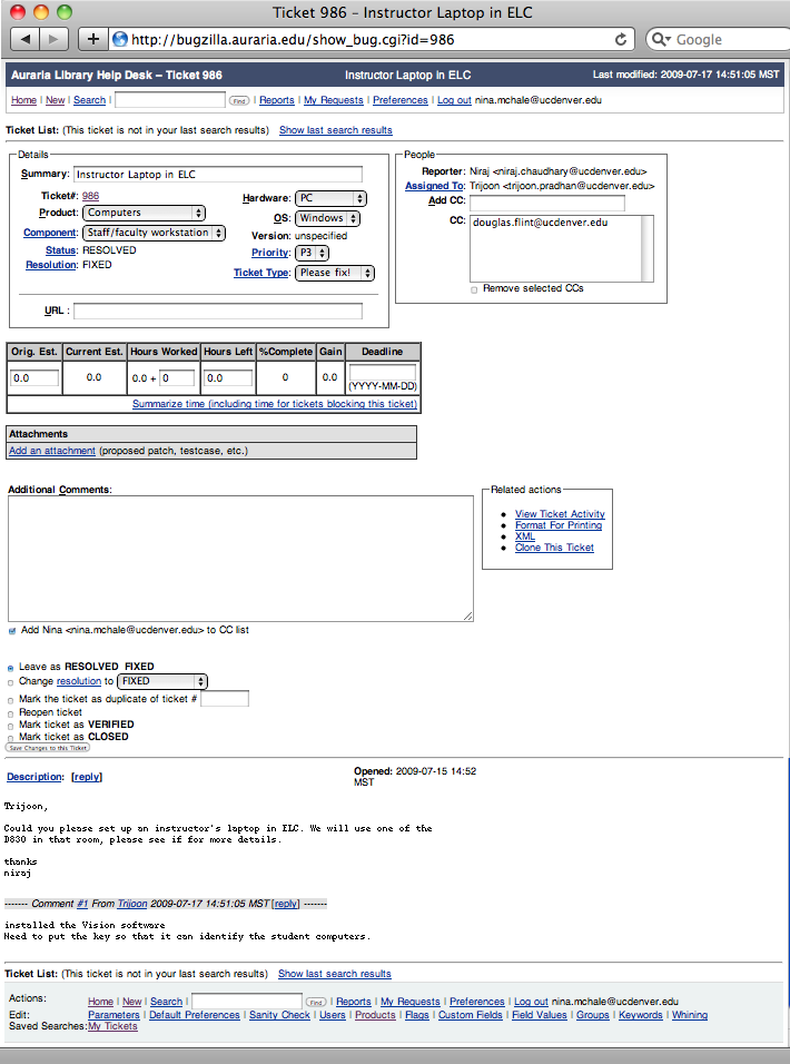 The Code4lib Journal Managing Library It Workflow With Bugzilla