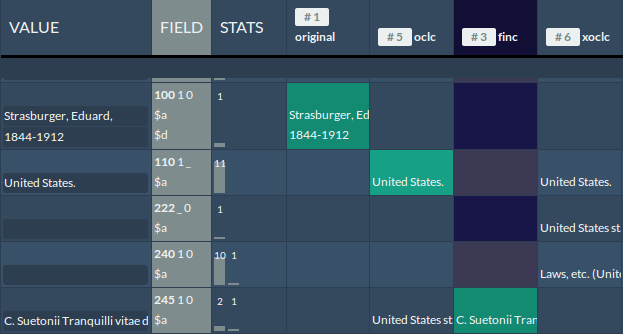 second grid view showing value selection