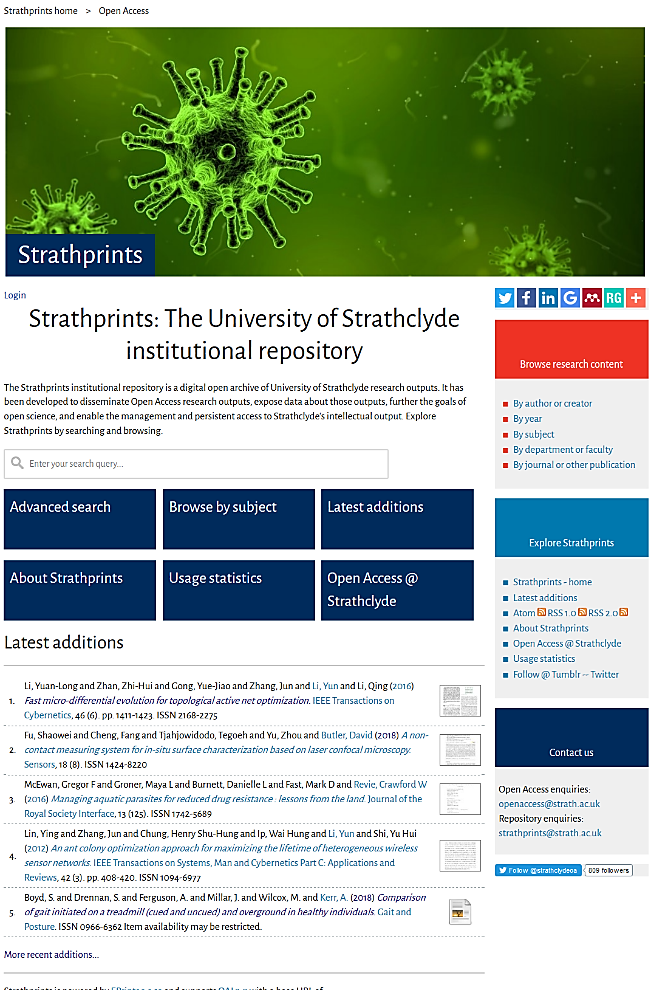 Figure 2. Strathprints UI (homepage).