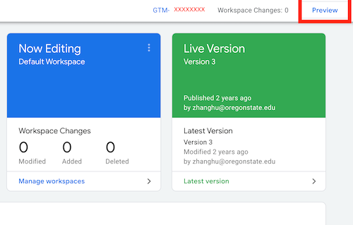 Google Tag Manager Preview for testing tags and triggers.