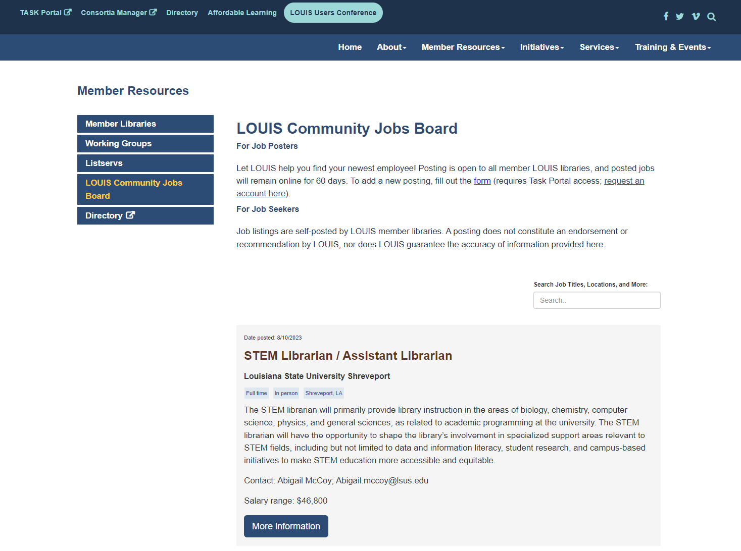 LOUIS Community Jobs Board