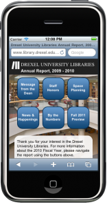 Figure 28: Handheld version of Annual Report homepage